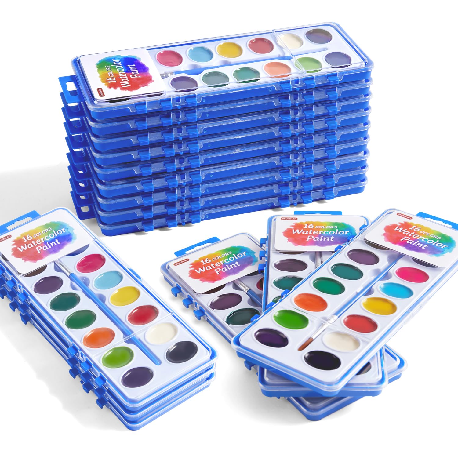 Set De Pintura De Acuarela Shuttle Art, 16 Colores, Paquete De 15 Con Pincel - Venta Internacional.