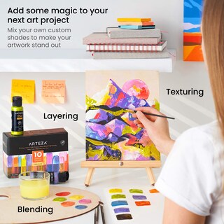 Foto 6 | Set De Pintura Acrílica Arteza Iridiscent Galaxy, 10 Colores, Botellas De 60 Ml - Venta Internacional.