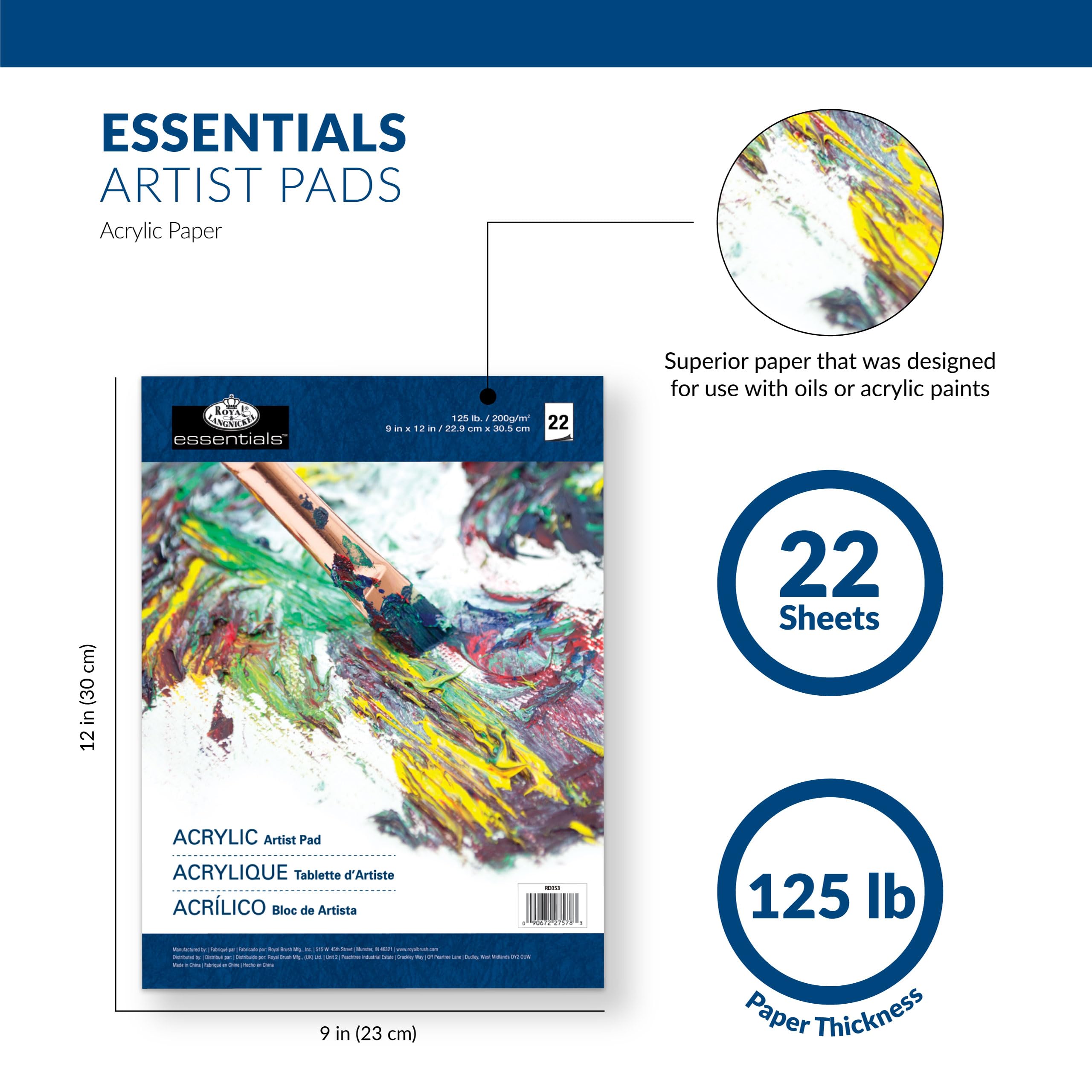 Foto 5 | Bloc De Papel Artístico Royal Brush Royal Langnickel, Óleo/acrílico - Venta Internacional.