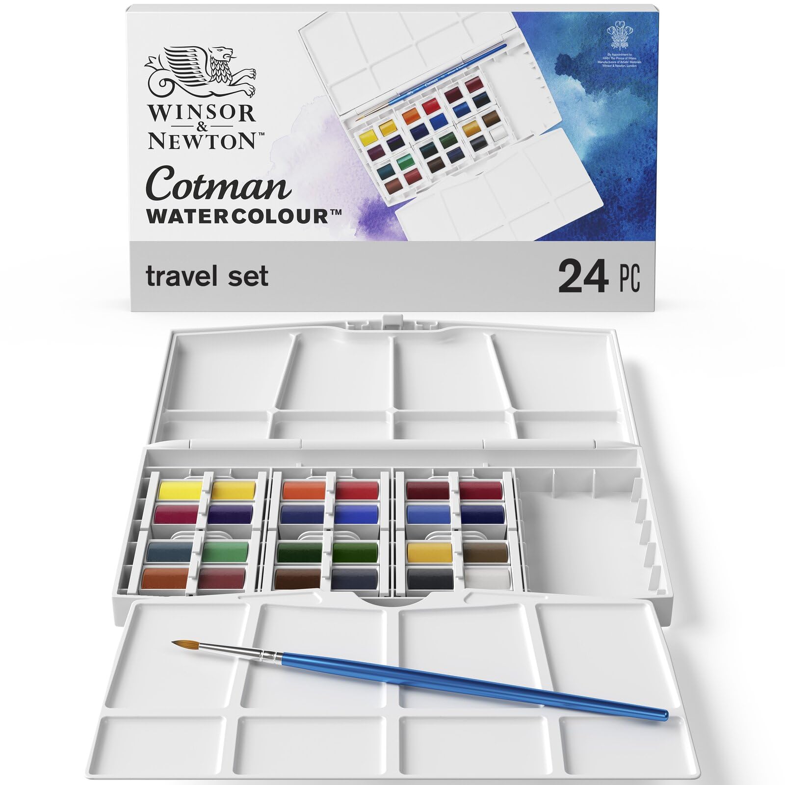 Foto 1 | Set De Pintura Acuarela Winsor & Newton Cotman, Set De Estudio, 24 Medias Bandejas - Venta Internacional.