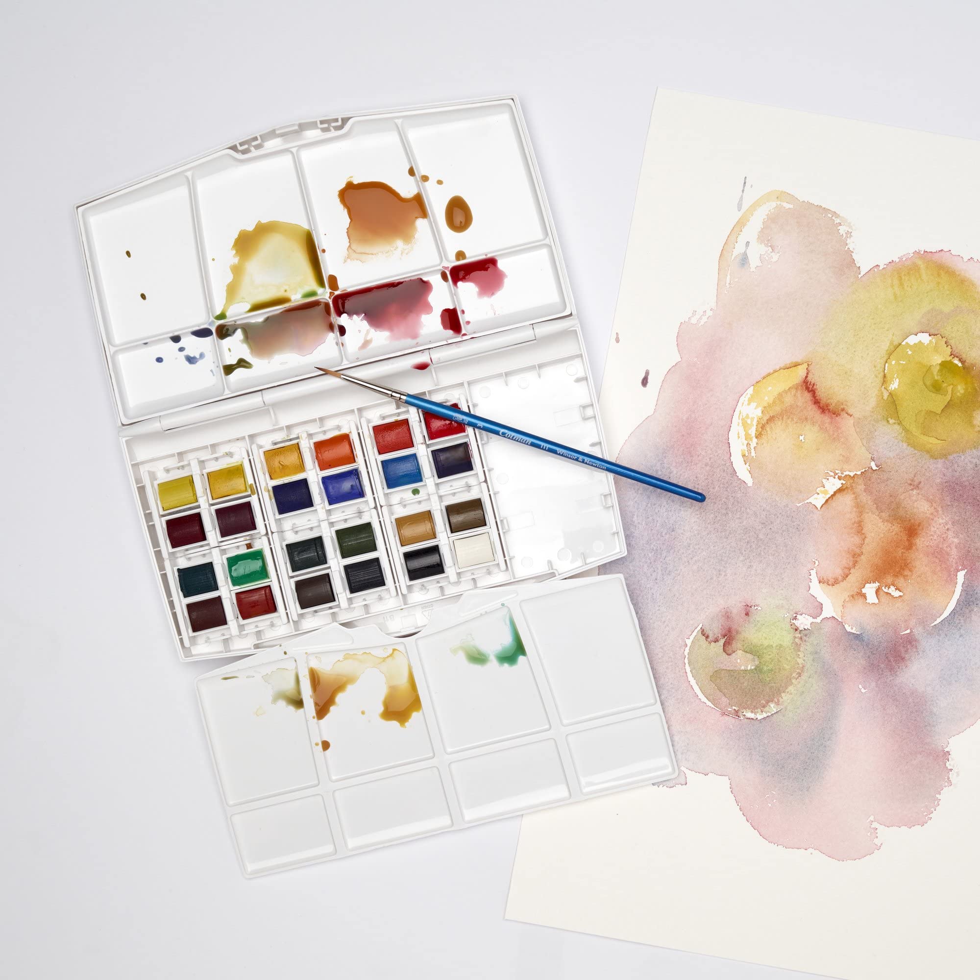Foto 4 | Set De Pintura Acuarela Winsor & Newton Cotman, Set De Estudio, 24 Medias Bandejas - Venta Internacional.