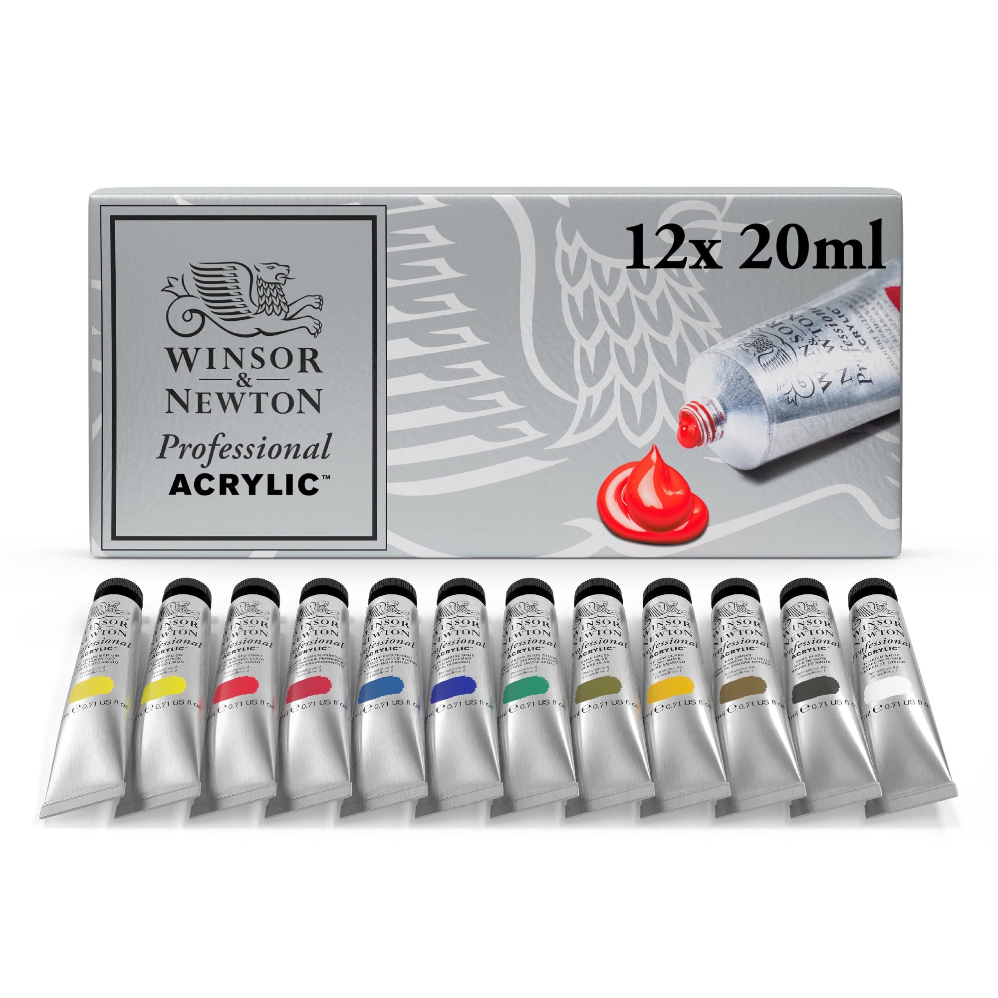 Set De 12 Tubos De Pintura Acrílica Winsor & Newton Artists', 20 Ml - Venta Internacional. $1,869