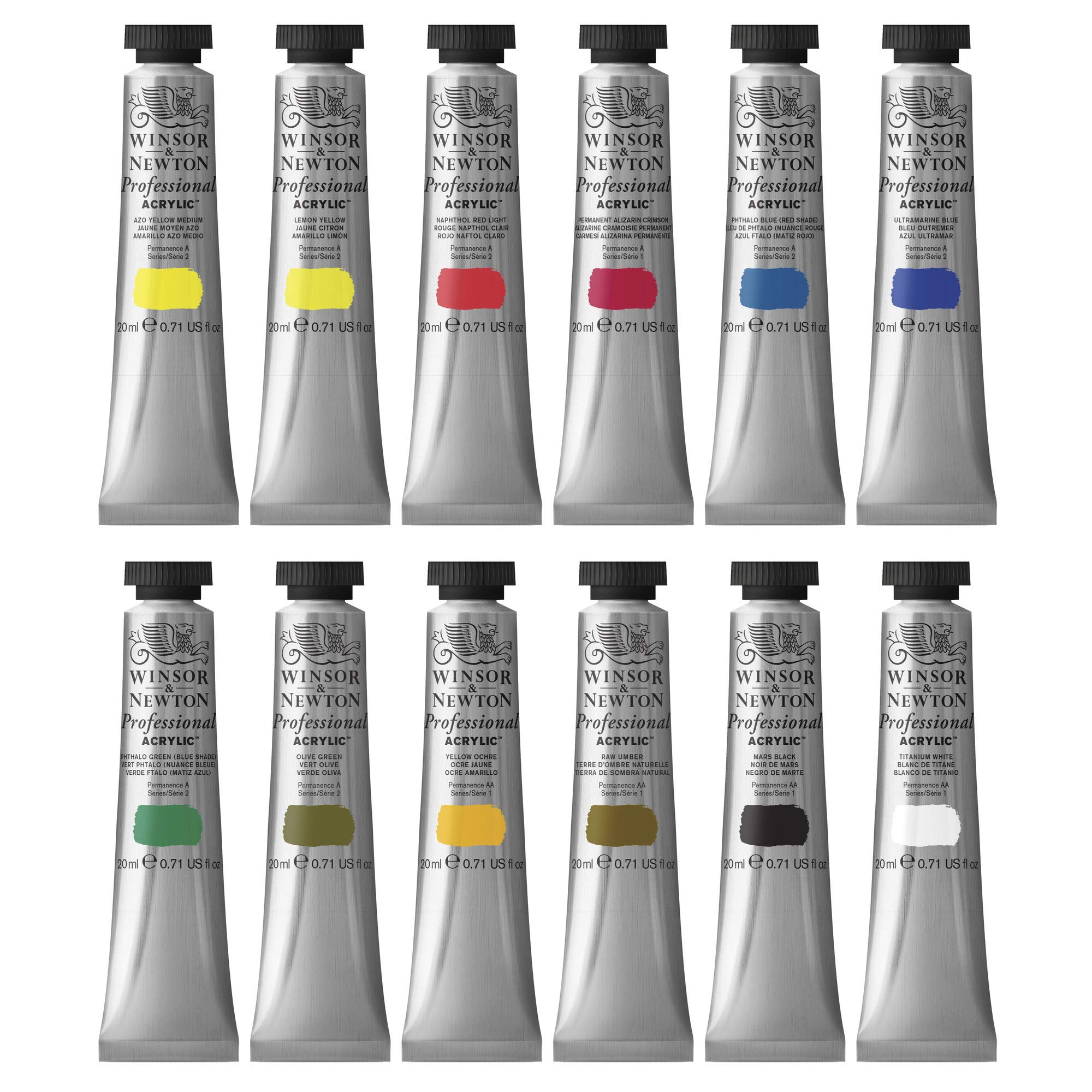 Foto 5 pulgar | Set De 12 Tubos De Pintura Acrílica Winsor & Newton Artists', 20 Ml - Venta Internacional.