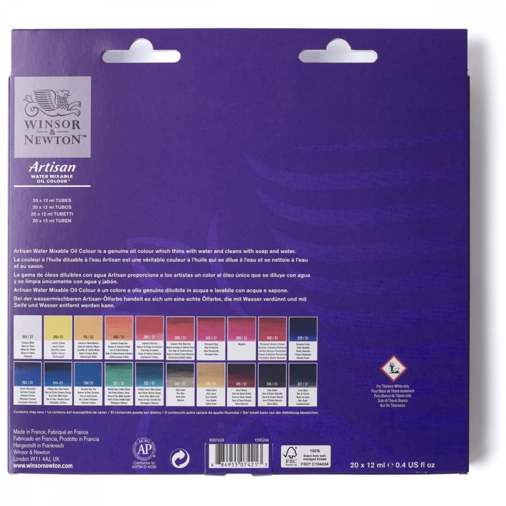 Foto 5 pulgar | Pintura Al Óleo Winsor & Newton Artisan, Mezclable Con Agua, Tubos De 0,4 Oz (12 Xml), Juego De 20 - Venta Internacion