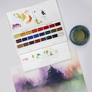 Foto 2 | Set De Pintura Acuarela Winsor & Newton Cotman Studio, 24 Bandejas - Venta Internacional.