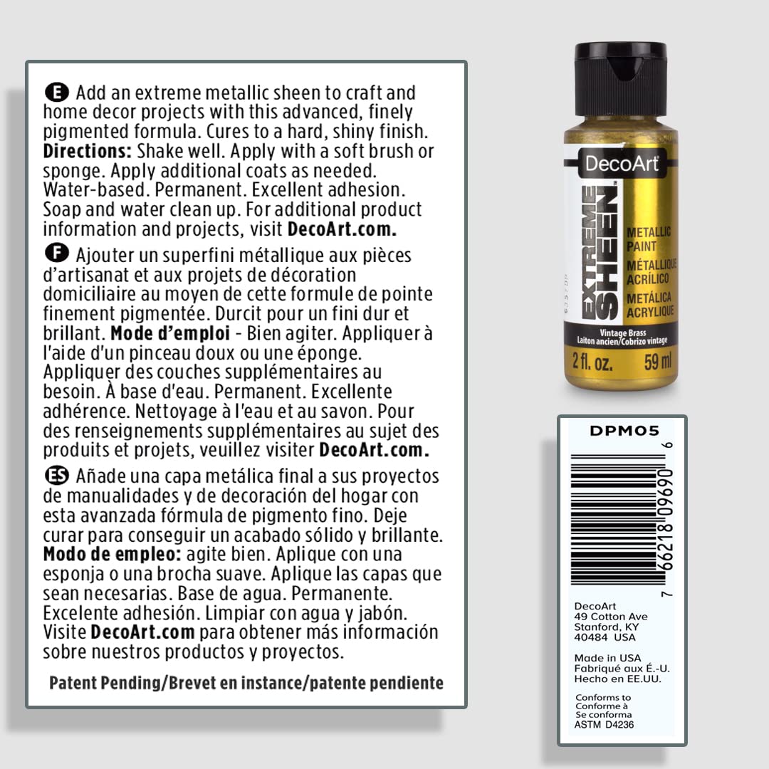 Foto 8 pulgar | Paint Decoart Extreme Sheen, Latón Vintage, 60 Ml (paquete De 1) - Venta Internacional.