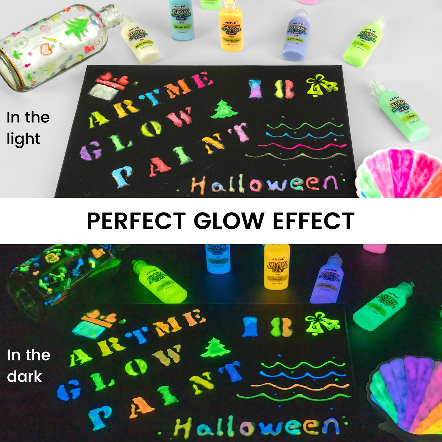 Foto 7 pulgar | Pintura Artme Que Brilla En La Oscuridad  18 Colores Brillantes  22 Ml  Luz Negra - Venta Internacional.