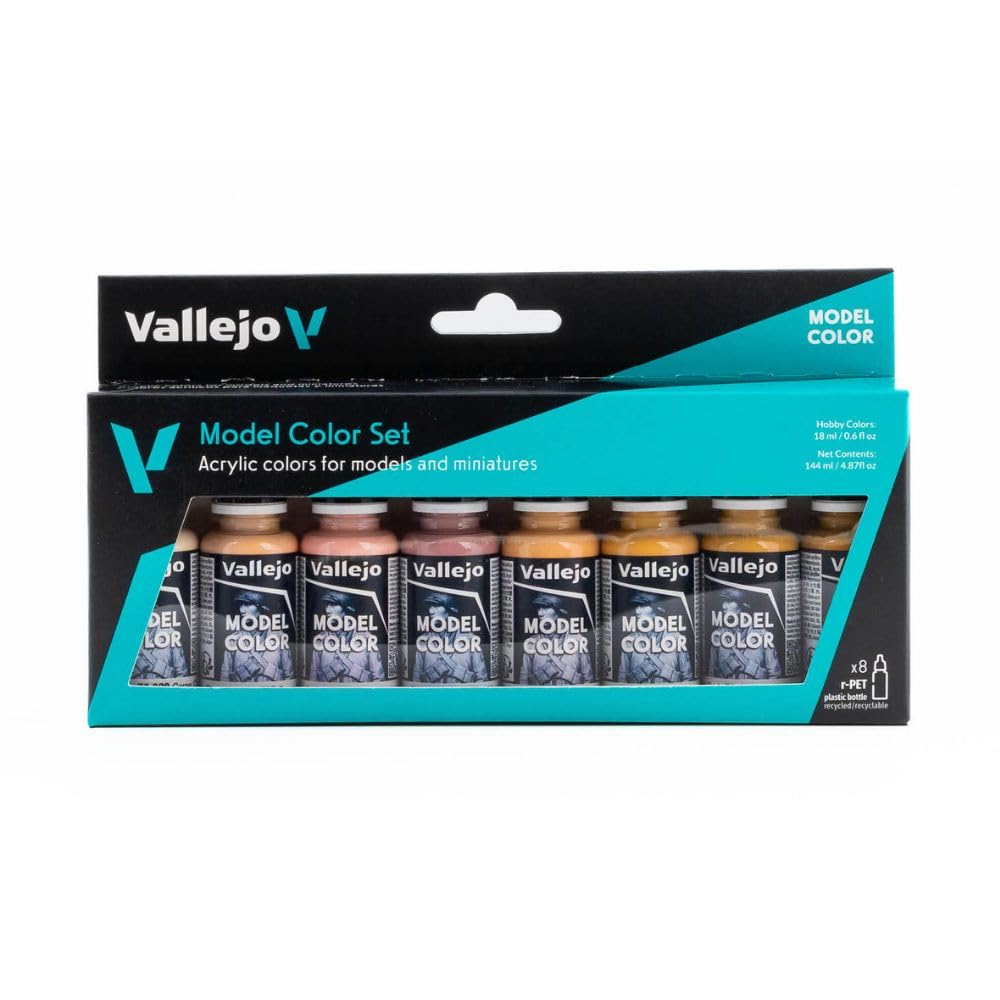 Foto 2 pulgar | Set De Pintura Acrílica Vallejo Model Color Face & Skin Tones 8x18ml - Venta Internacional.