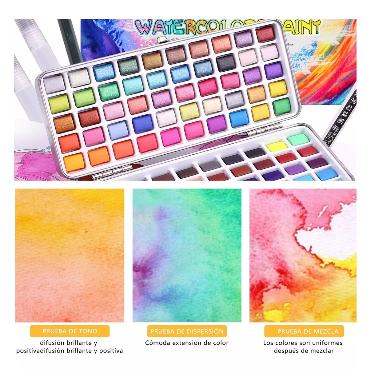Foto 2 | Conjunto de Acuarelas con Estuche de Metal 100 Colores
