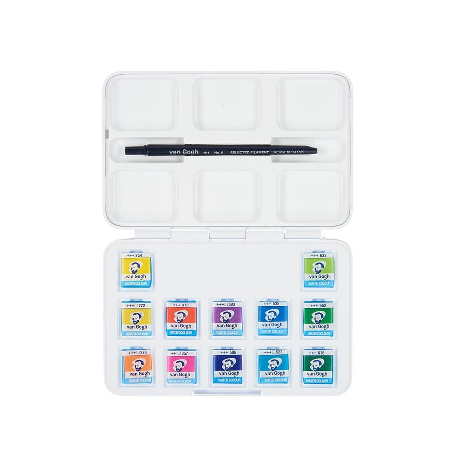 Set Acuarela 12 Pastillas Tonos Vibrantes Con Pincel #20808643 Royal Talens