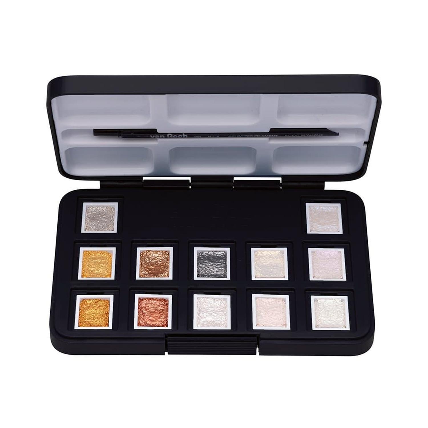 Foto 1 | Set Acuarela Con 12 Pastillas De Colores Metálicos Con Pincel Royal Talens