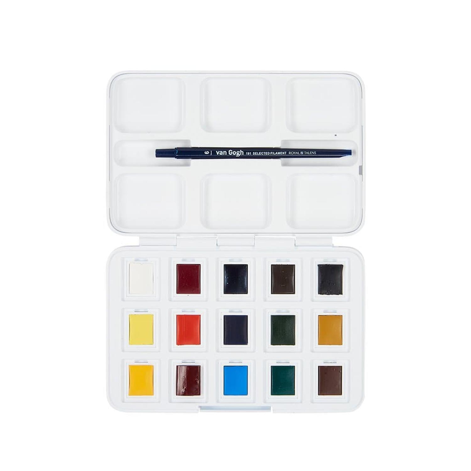 Set 15 Pastillas Acuarelas Con Pincel Royal Talens