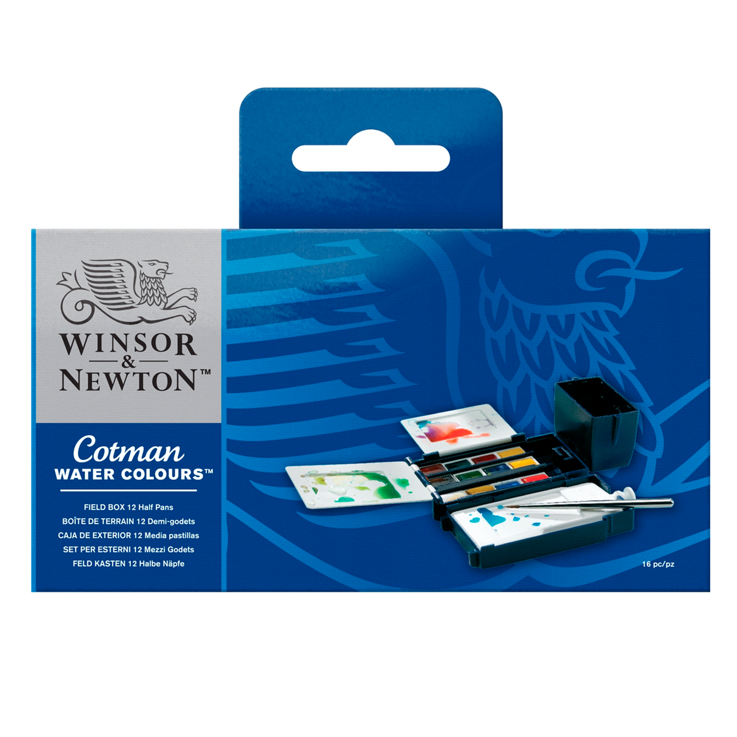Foto 2 pulgar | Estuche de Acuarela Winsor & Newton Cotman con 12 Medias Pastillas + Pincel para Campo