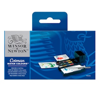 Foto 1 | Estuche de Acuarela Winsor & Newton Cotman con 12 Medias Pastillas + Pincel para Campo