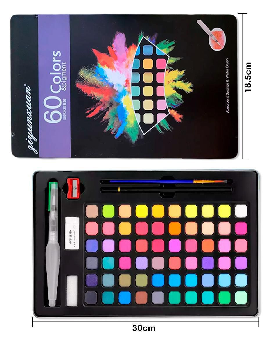 Foto 5 pulgar | Set De Arte Acuarelas Profesional 60 Coloes + Termo Güish Gratis