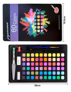 Foto 4 | Set De Arte Acuarelas Profesional 60 Coloes + Termo Güish Gratis