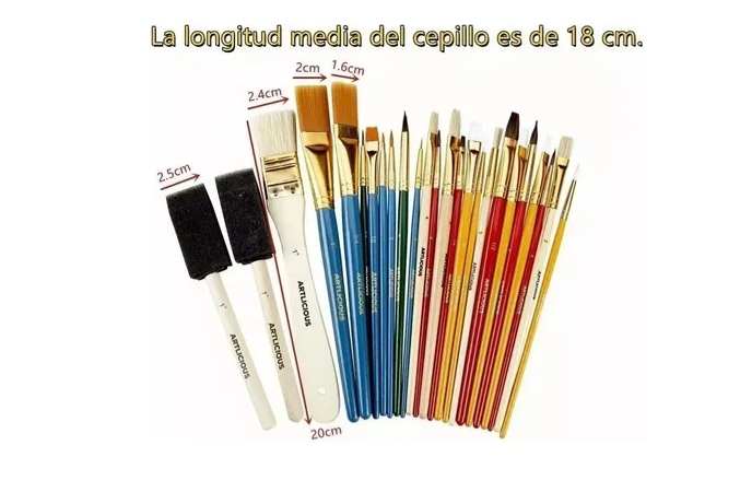 Foto 3 pulgar | Xtellar Super-set De Pinceles Premium Para Pintura Acuarela  Acrílica Y Óleo  Juego De 25