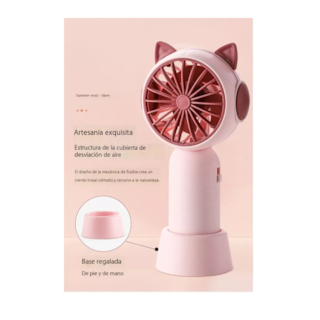 Foto 2 | Ventilador de Mano Recargable Rosa