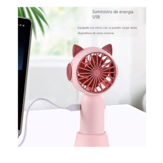 Foto 4 | Ventilador de Mano Recargable Rosa