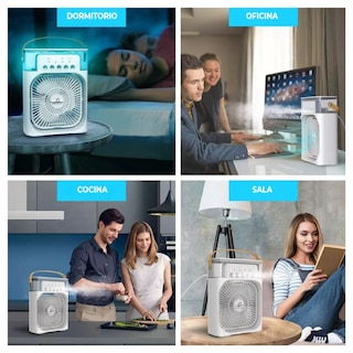 Foto 3 | Mini Aire Acondicionado Portátil Elegate Humidificador de Aire/ Ventilador/ Luz Led 4 en 1