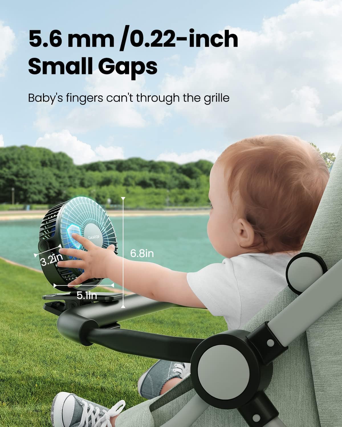 Foto 4 pulgar | Ventilador con Clip Gaiatop Portátil Recargable - Venta Internacional