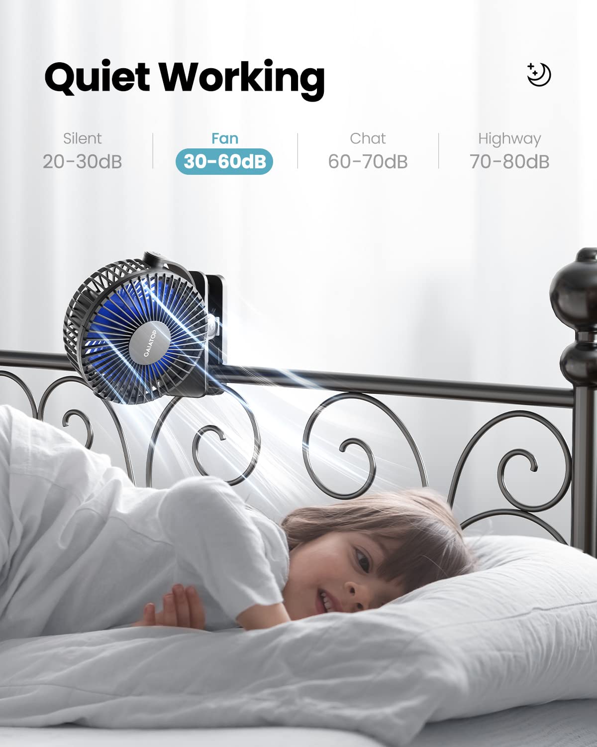 Foto 6 pulgar | Ventilador con Clip Gaiatop Portátil Recargable - Venta Internacional