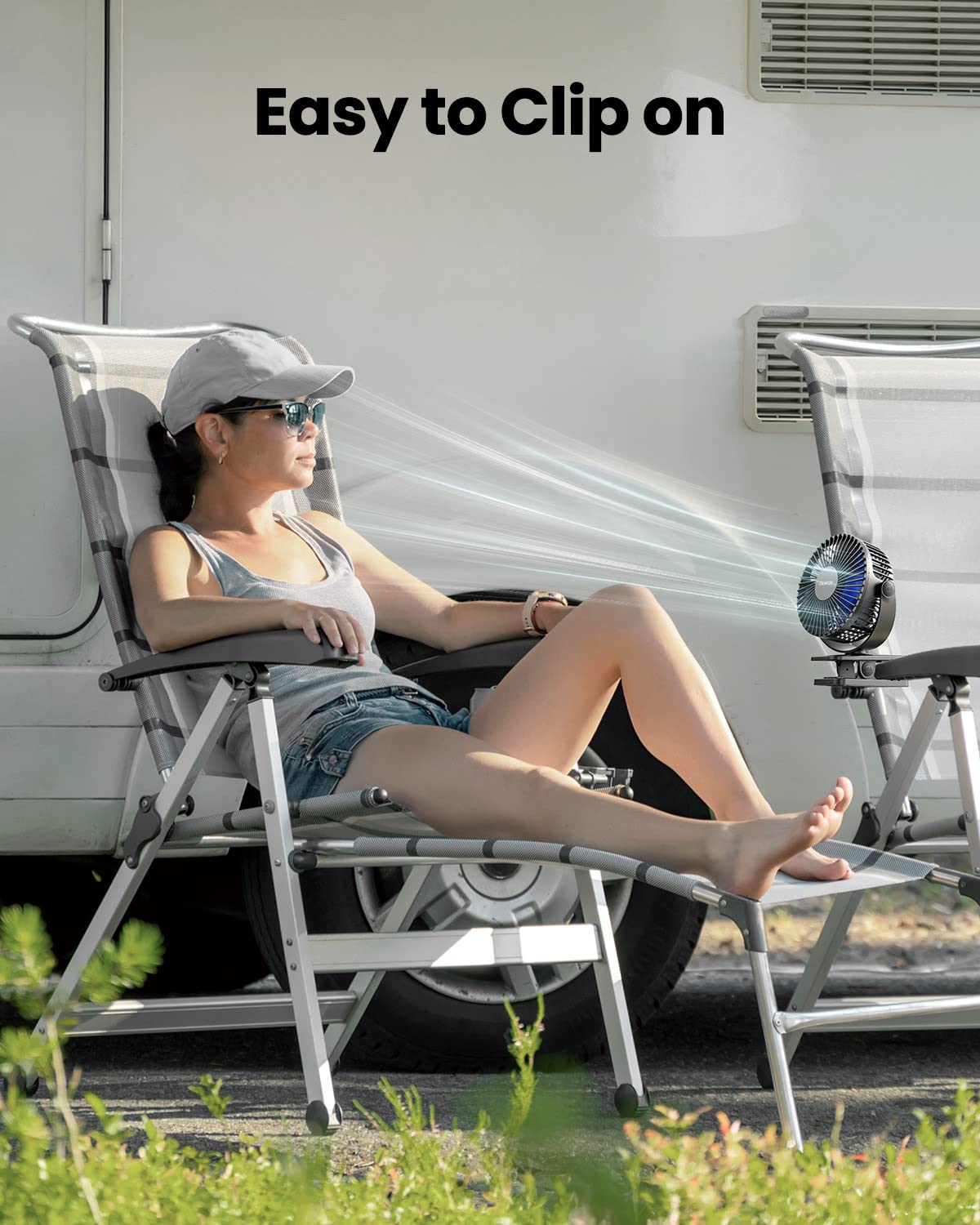 Foto 7 | Ventilador con Clip Gaiatop Portátil Recargable - Venta Internacional