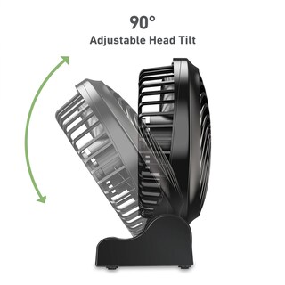 Foto 4 | Ventilador Personal Holmes Batería Recargable 3 Velocidades Color Negro - Venta Internacional