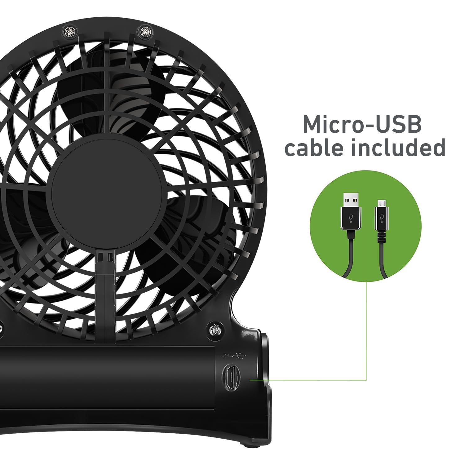 Foto 7 pulgar | Ventilador Personal Holmes Batería Recargable 3 Velocidades Color Negro - Venta Internacional