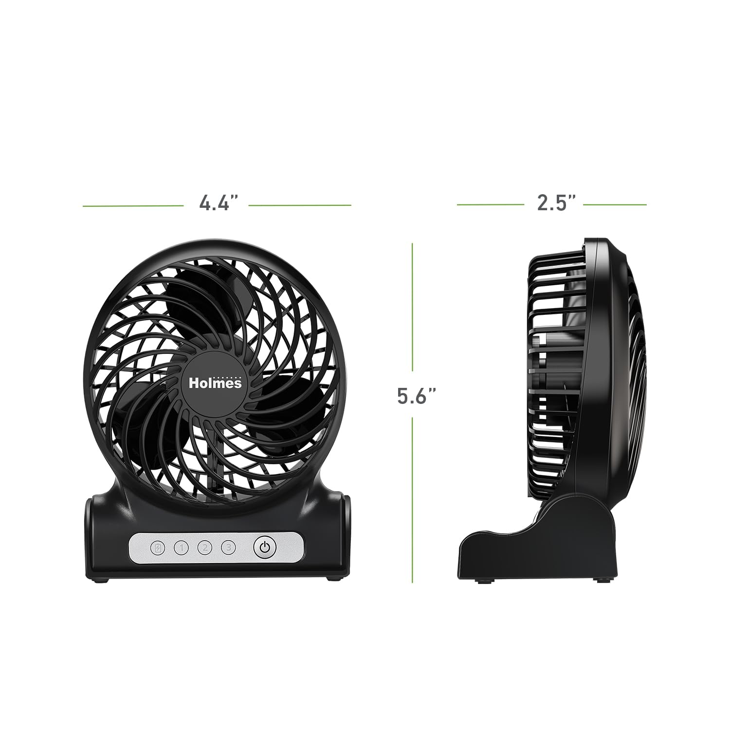 Foto 8 pulgar | Ventilador Personal Holmes Batería Recargable 3 Velocidades Color Negro - Venta Internacional