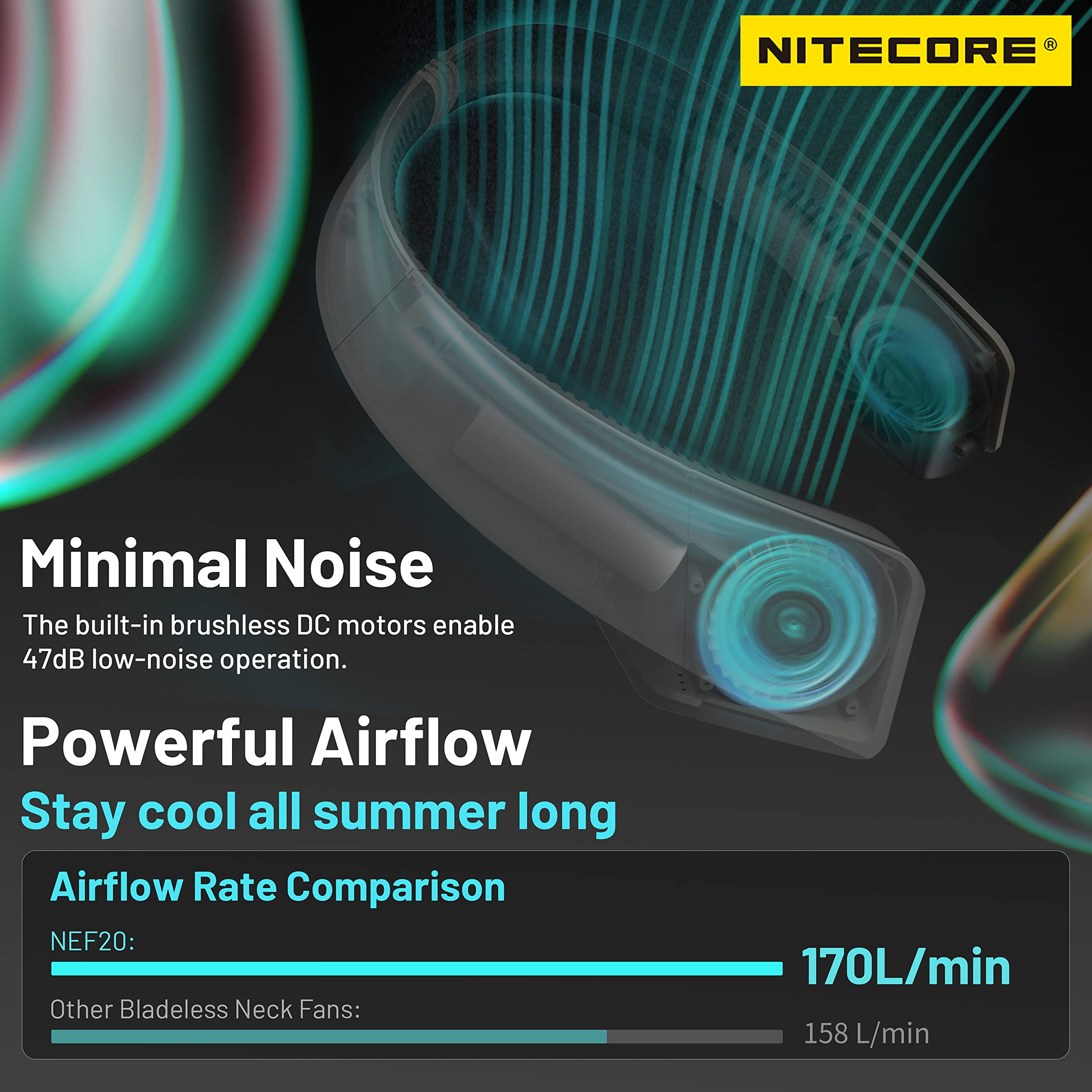 Foto 4 pulgar | Ventilador de Cuello Nitecore Portátil Nef20 Batería 4000 Mah - Venta Internacional
