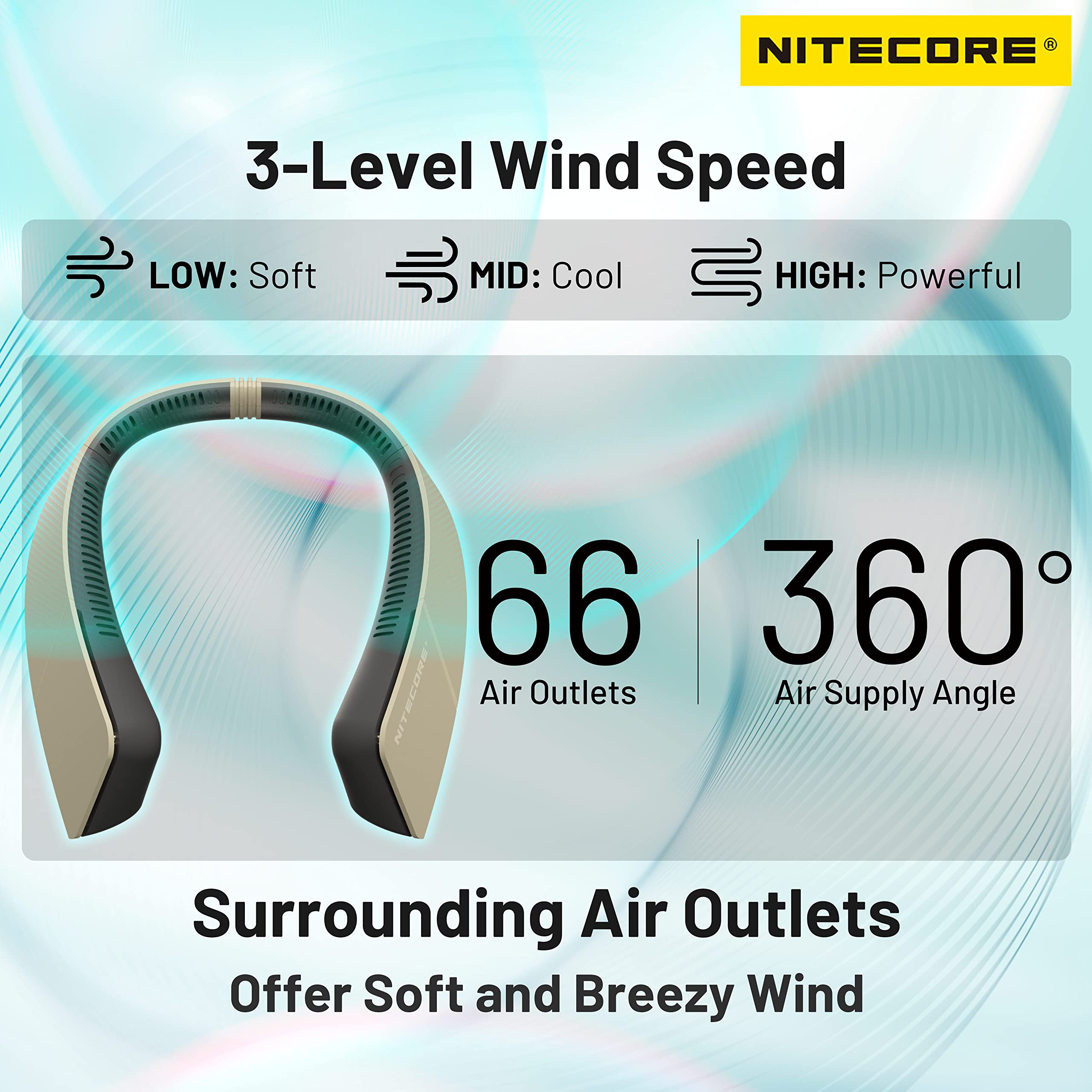 Foto 5 pulgar | Ventilador de Cuello Nitecore Portátil Nef20 Batería 4000 Mah - Venta Internacional