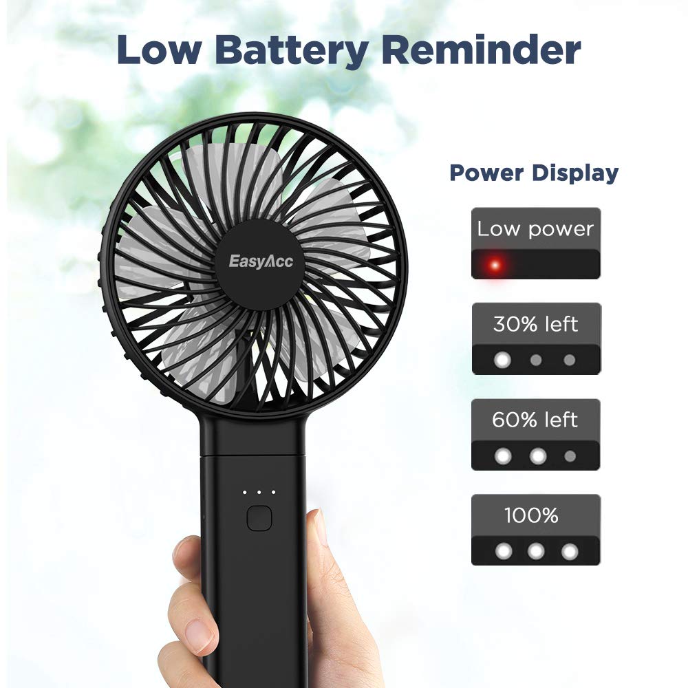 Foto 4 pulgar | Ventilador Portátil EasyAcc 20 Horas 4 Velocidades 1 Pieza - Venta Internacional