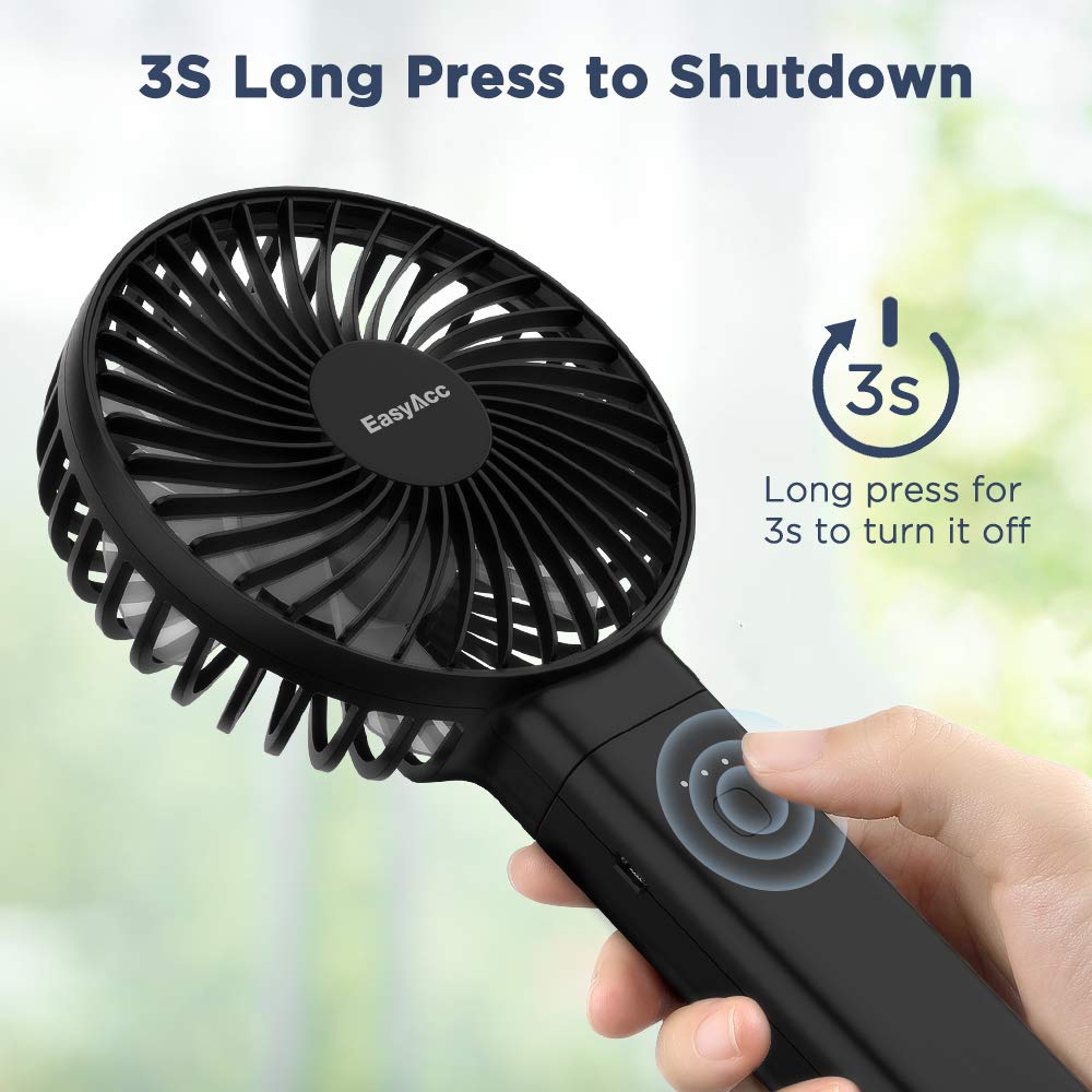 Foto 5 pulgar | Ventilador Portátil EasyAcc 20 Horas 4 Velocidades 1 Pieza - Venta Internacional