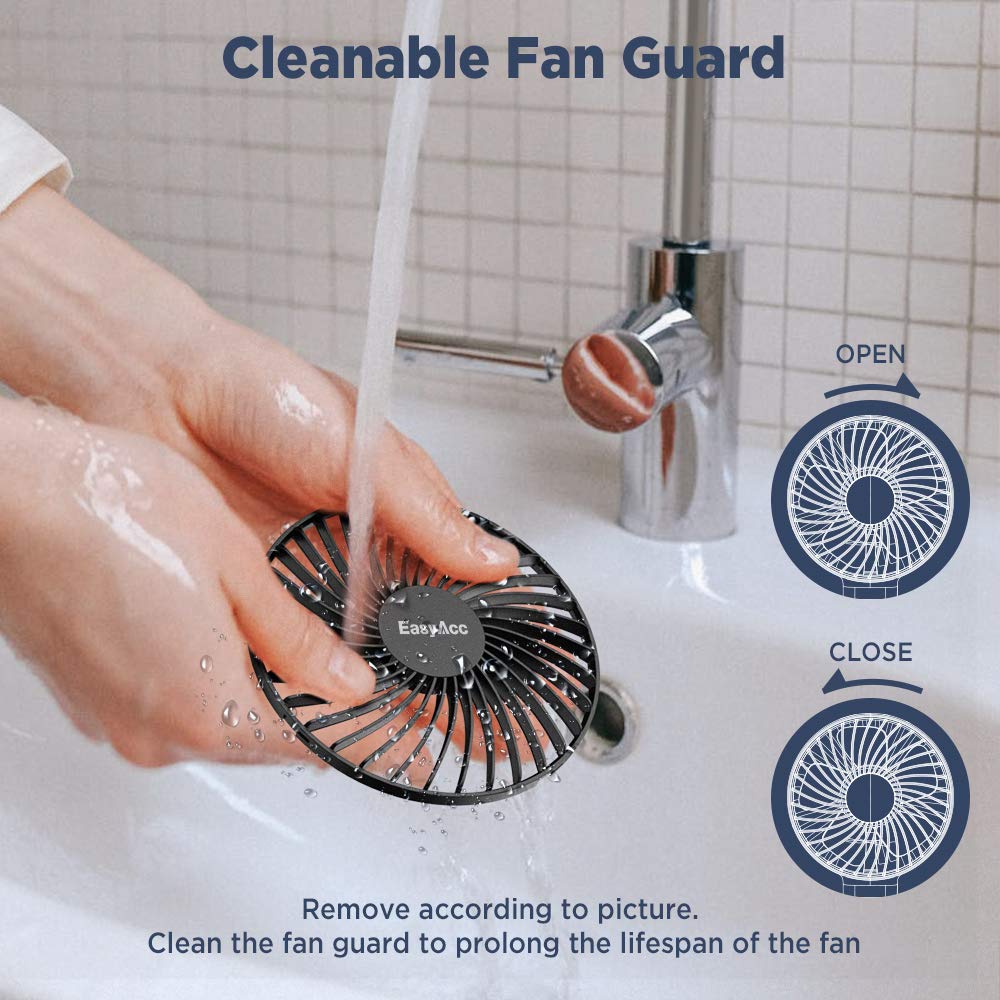 Foto 7 pulgar | Ventilador Portátil EasyAcc 20 Horas 4 Velocidades 1 Pieza - Venta Internacional