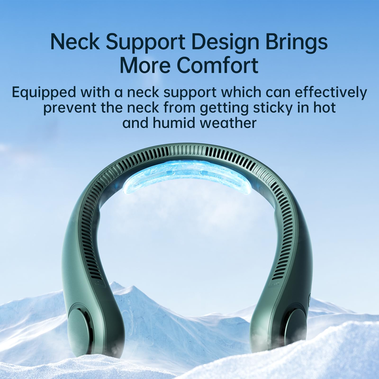 Foto 4 pulgar | Ventilador de Cuello Jisulife Portátil con Soporte para el Cuello  Verde - Venta Internacional