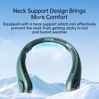 Foto 3 | Ventilador de Cuello Jisulife Portátil con Soporte para el Cuello Verde - Venta Internacional