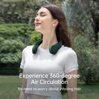 Foto 5 | Ventilador de Cuello Jisulife Portátil con Soporte para el Cuello Verde - Venta Internacional