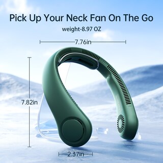 Foto 6 | Ventilador de Cuello Jisulife Portátil con Soporte para el Cuello Verde - Venta Internacional