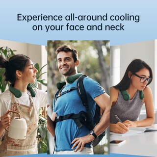 Foto 7 | Ventilador de Cuello Jisulife Portátil con Soporte para el Cuello Verde - Venta Internacional