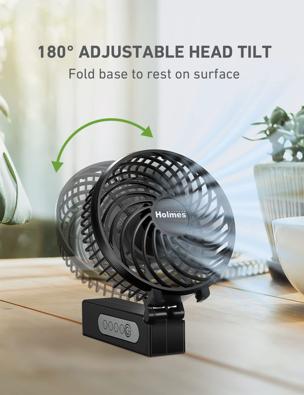 Foto 5 pulgar | Ventilador Portátil Fan Holmes 4 de 3 Velocidades Color Negro - Venta Internacional