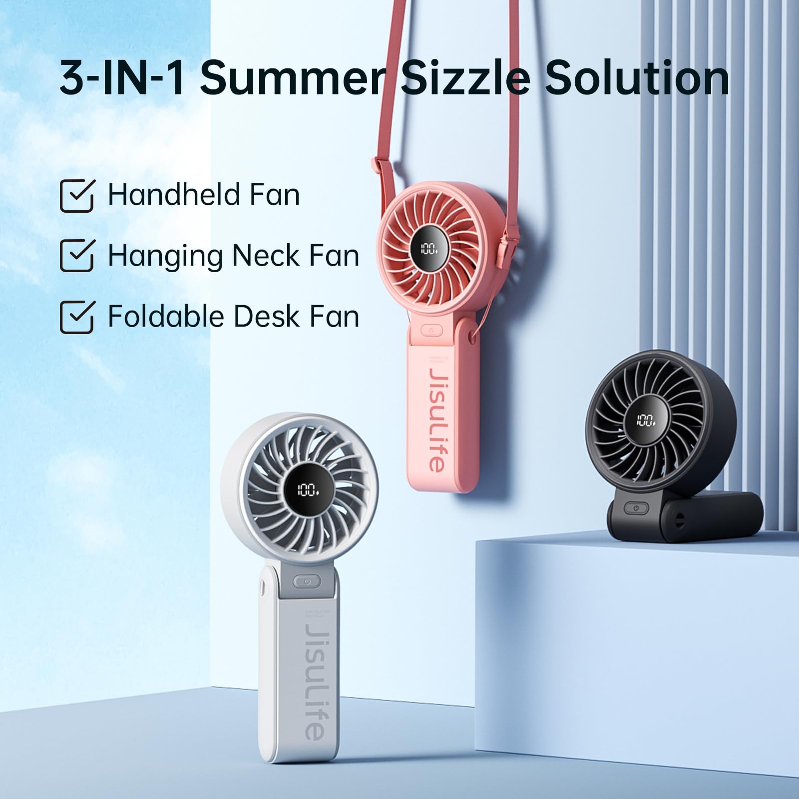 Foto 3 pulgar | Ventilador Portátil Jisulife Life7 con Pantalla Led de 3600 mAh - Venta Internacional