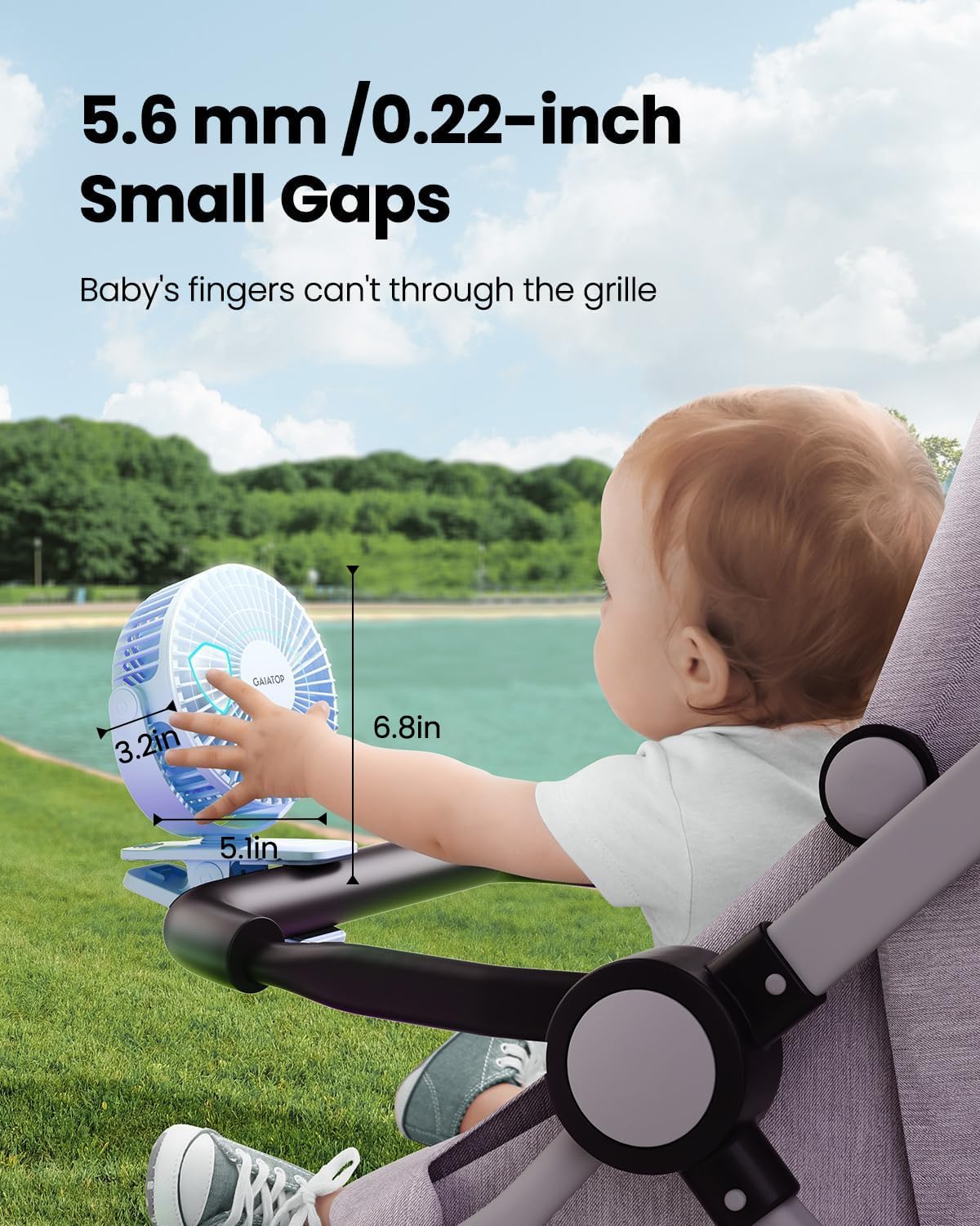 Foto 4 pulgar | Ventilador Portátil con Clip Gaiatop Azul Claro - Venta Internacional