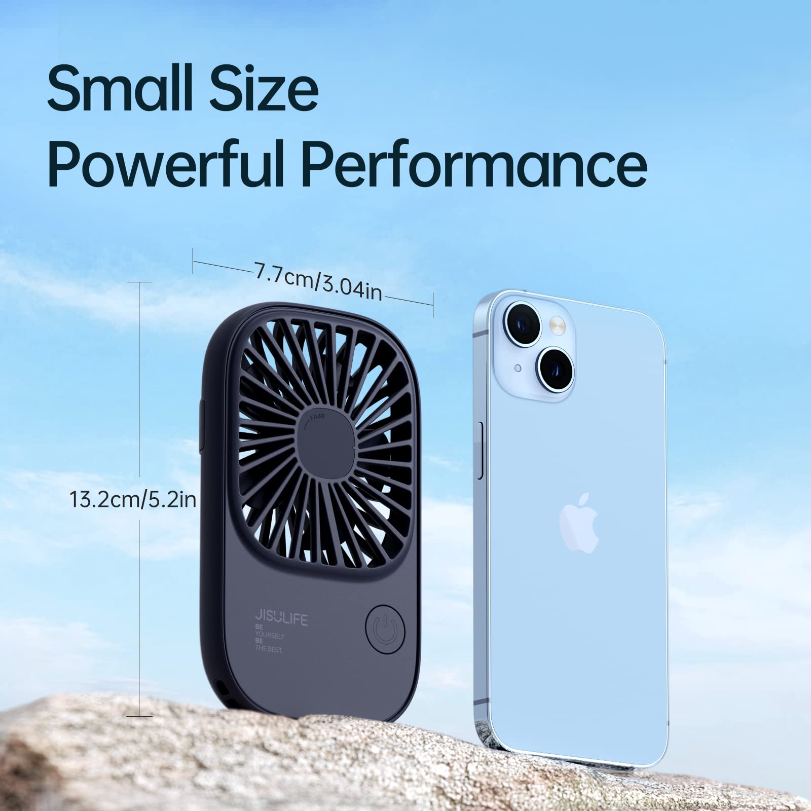 Foto 7 pulgar | Miniventilador Portátil Jisulife Recargable por Usb Azul - Venta Internacional