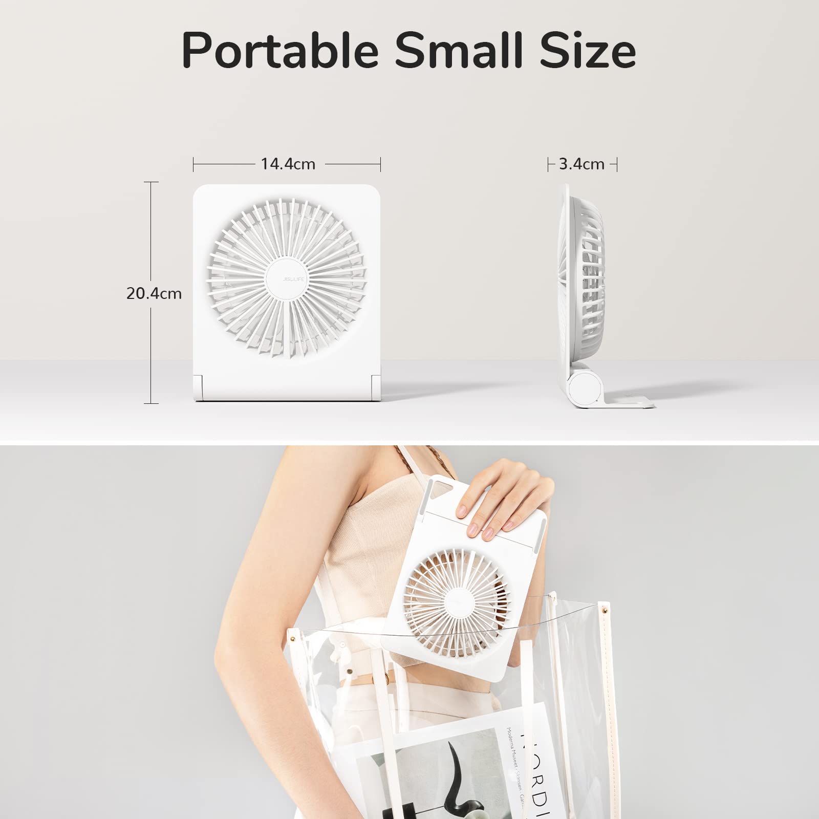 Foto 6 | Ventilador de Escritorio Jisulife Fa28 Recargable Blanco - Venta Internacional