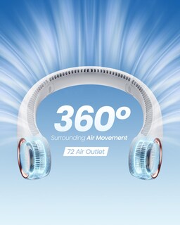 Foto 3 | Ventilador de Cuello Portátil Gaiatop Recargable Blanco - Venta Internacional