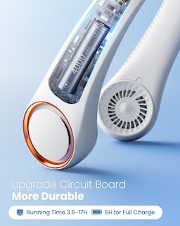 Foto 5 | Ventilador de Cuello Portátil Gaiatop Recargable Blanco - Venta Internacional
