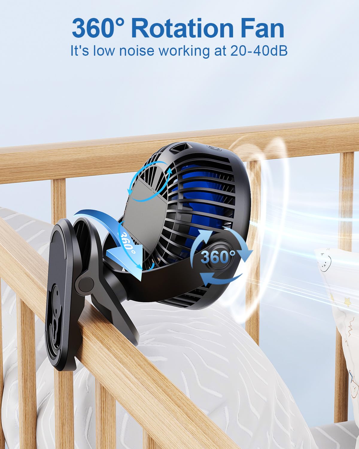 Foto 5 pulgar | Ventilador con Clip Sweetfull Portátil Recargable - Venta Internacional