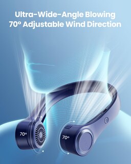 Foto 3 | Ventilador de Cuello Portátil Gaiatop Recargable Azul - Venta Internacional