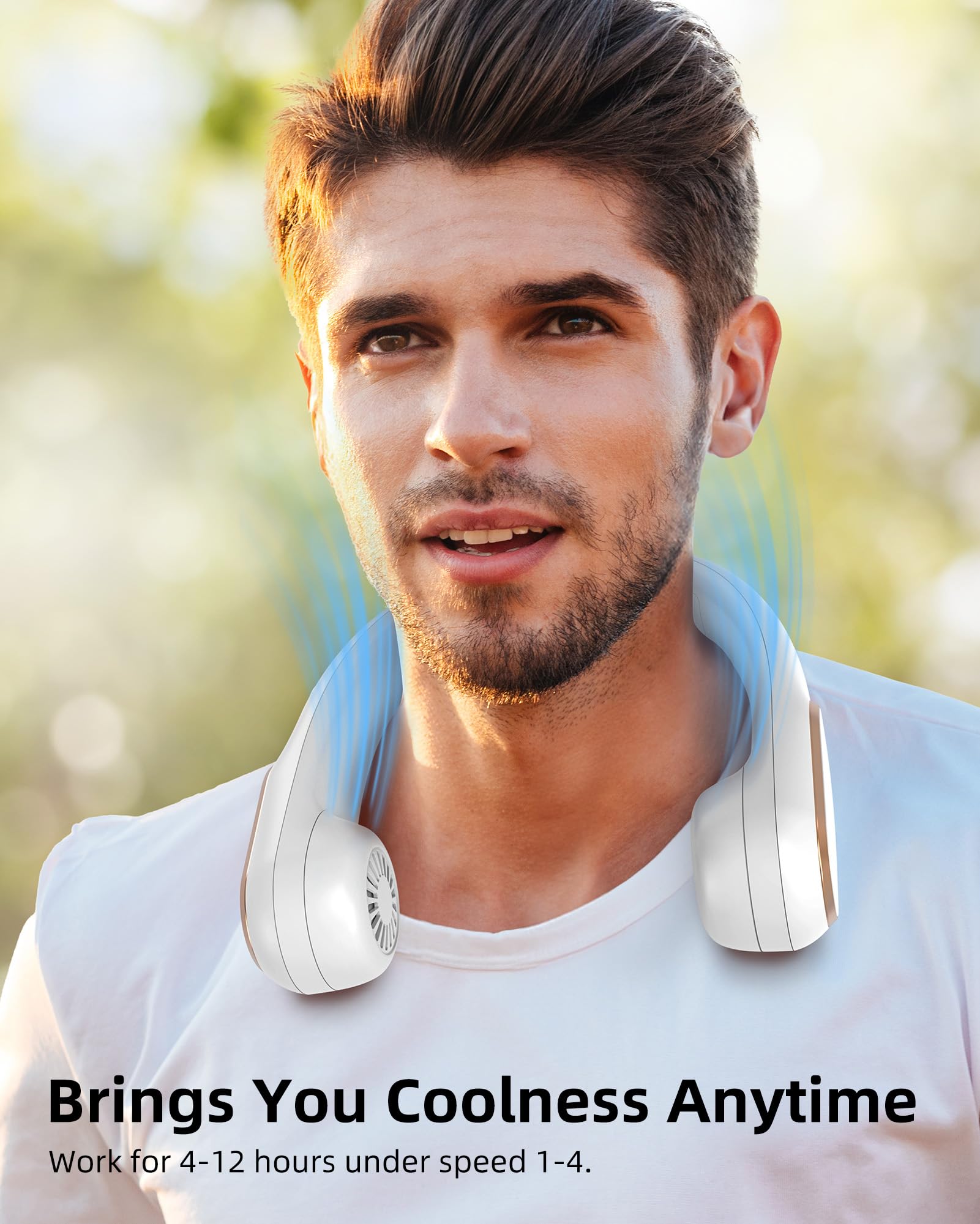 Foto 7 pulgar | Ventilador de Cuello Koonie Recargable de 5 Velocidades Portátil Sin Aspas - Venta Internacional